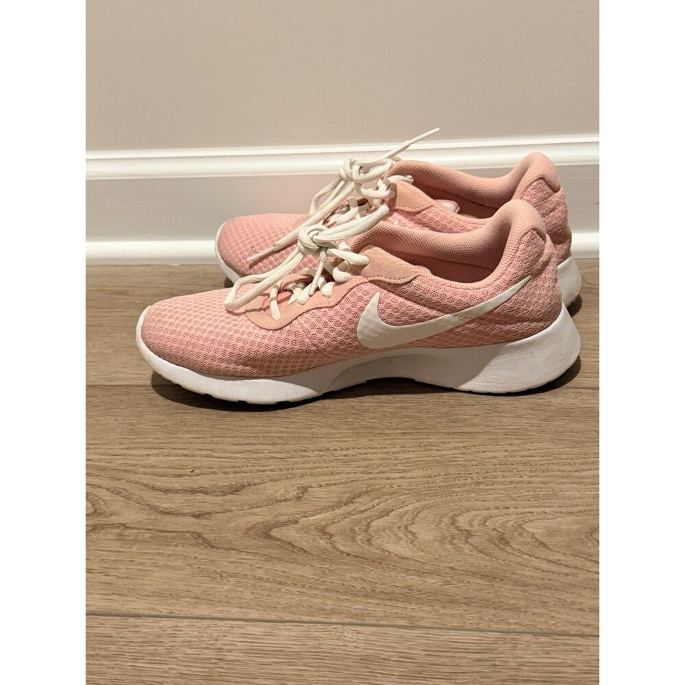 Nike Tanjun Womens Size 9 Pink White Athletic Running Walking Shoes Sneakers